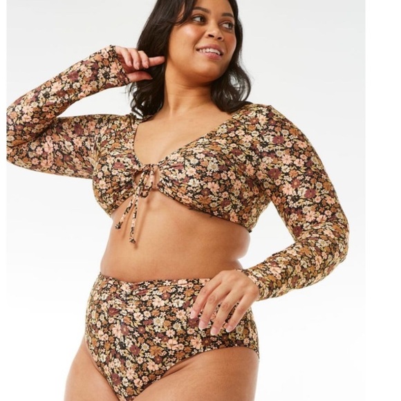 Rip Curl Sea Of Dreams Crop Long Sleeve Surf Swim Top - Picture 1 of 7